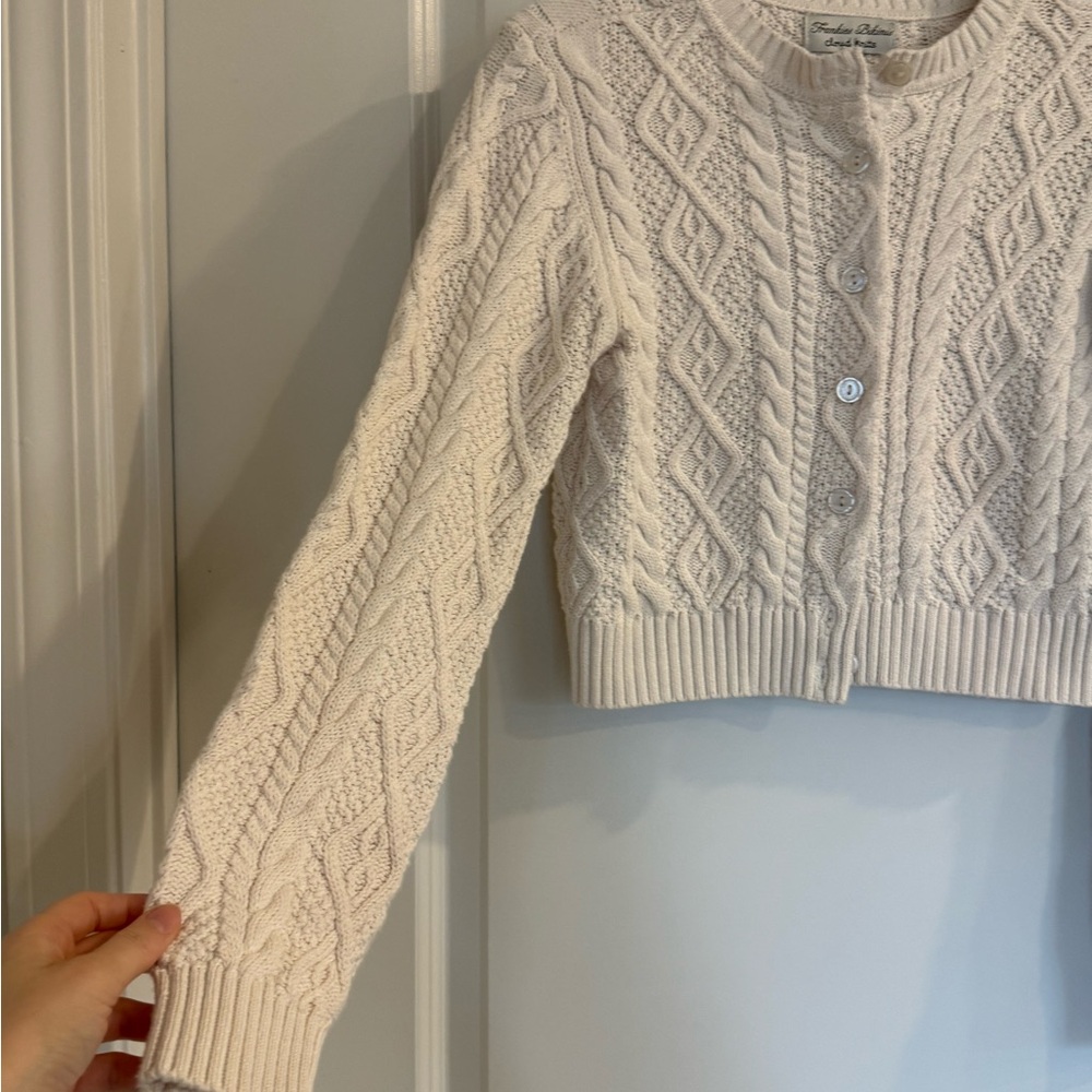 Frankie's Bikinis Marley Cable-Knit Cropped Cardigan (Honeymoon/Cream) - Picture 4 of 6